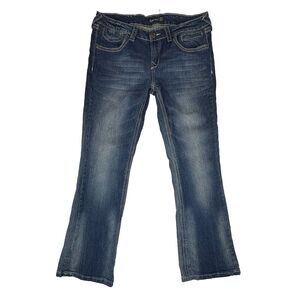 Royal Blue Jeans Women’s Size 13/30 Bootcut Low Rise Blue Denim Y2K Embroidered